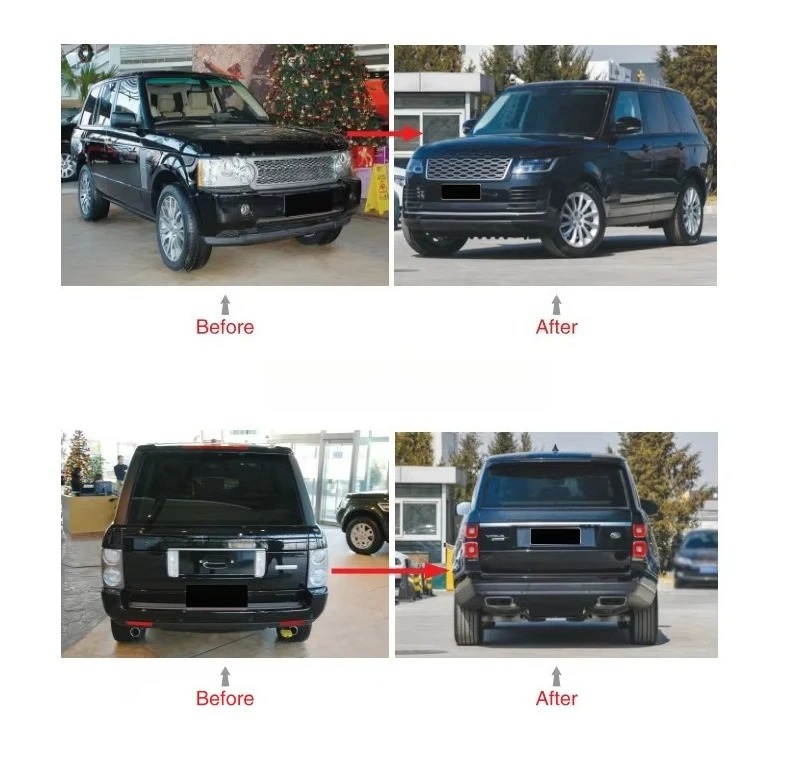 For RR vogue 2002-2012 Upgrade to 2018-2022 OE Style  Front and Rear Bumper Completely Hood  Lights Fenders Body Kit